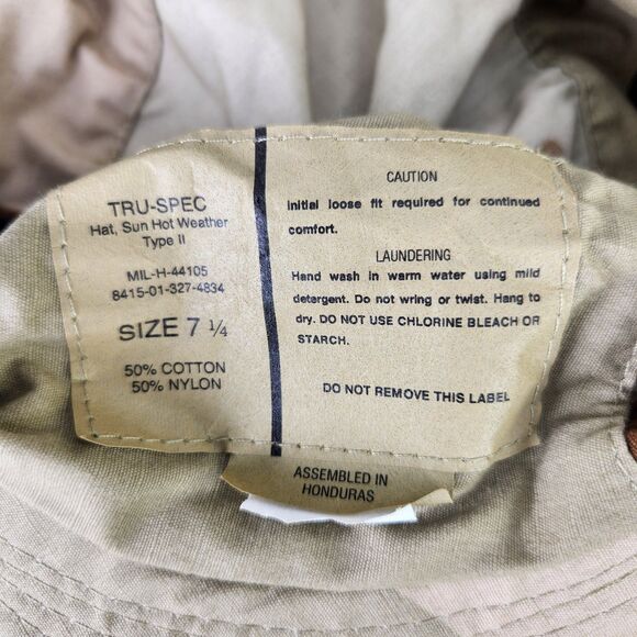 VTG US Military Boonie Hat Sz 7 1/4 Desert Camo Tru-Spec Sun Hot Weather Type II - Picture 10 of 11